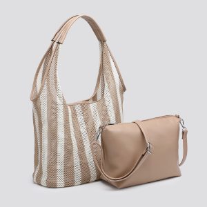 Perforated Fabric Shoulder Bag Set Bag in a Bag # 26740