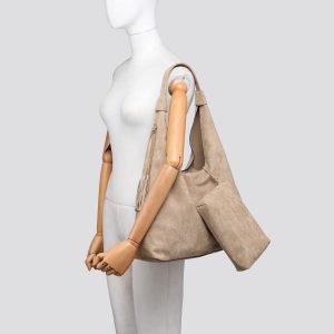 Premium Grade Vegan Suede Slouch Bag Hobo Bag  Set with a Purse# 2718